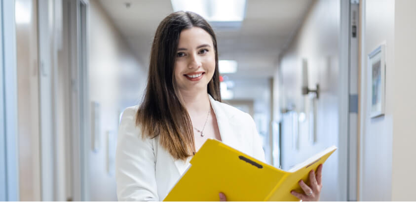 Woman with a folder